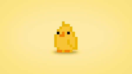 Cute pixel 8 bit chick background - high resolution 4k wallpaperの写真素材