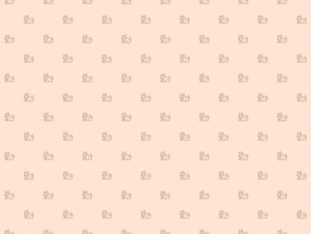Cute white pixel rabbit background - high resolution seamless patternの写真素材
