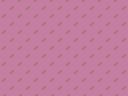 Pixel 8 bit yellow pencil on pink background - high resolution seamless pattern