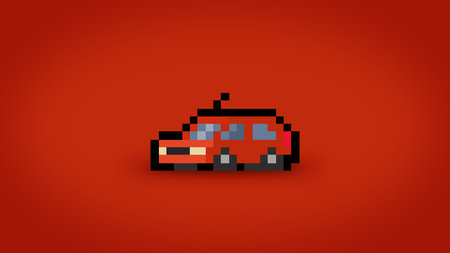 Red pixel car background - high resolution 4k 8 bit wallpaper
