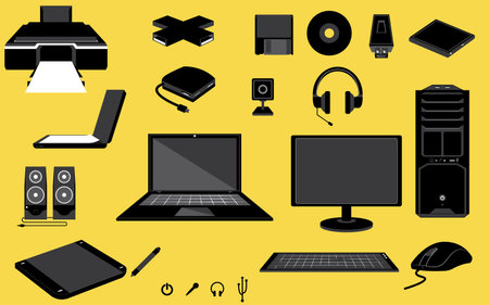 Set of computer iconsのイラスト素材