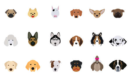 Set of Head Dogsのイラスト素材
