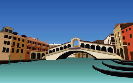 Set of Venice Building and Architecture Landscapeのイラスト素材