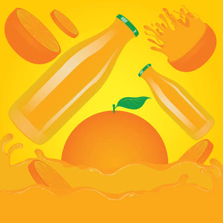 Orange Juice Splash Vectorのイラスト素材
