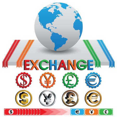 Exchange and Currency Vectorのイラスト素材