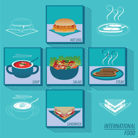 Food Menu and Restaurantのイラスト素材