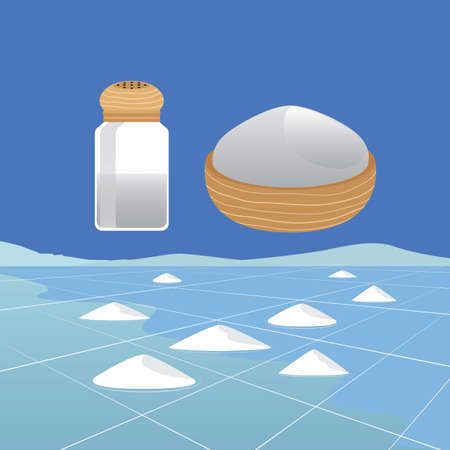 Sea Salt Ingredient and Saline Landscapeのイラスト素材
