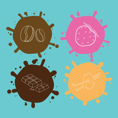 Coffee Strawberry Chocolate Vanilla Flavorのイラスト素材