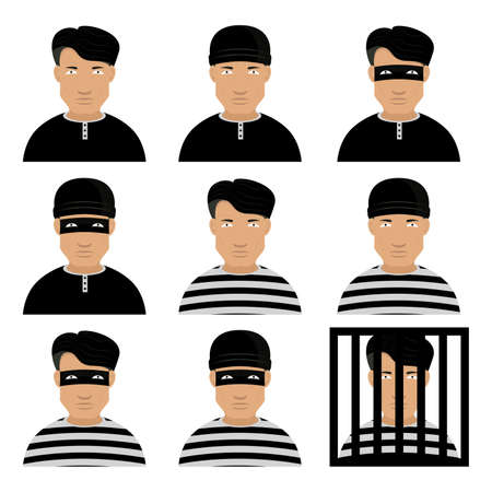 Burglar and Thief Menのイラスト素材