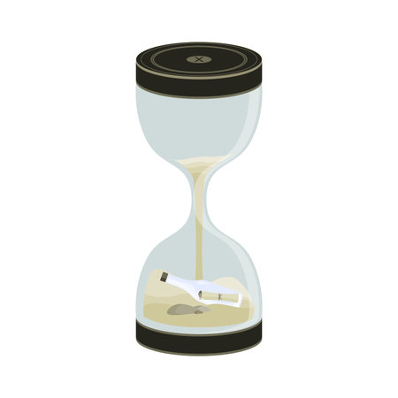 Message in a Bottle in Sandclock and Hourglass