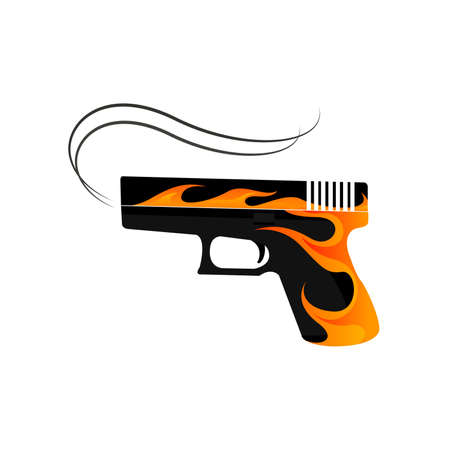 Fire Gun and Weapon Vector and Iconのイラスト素材