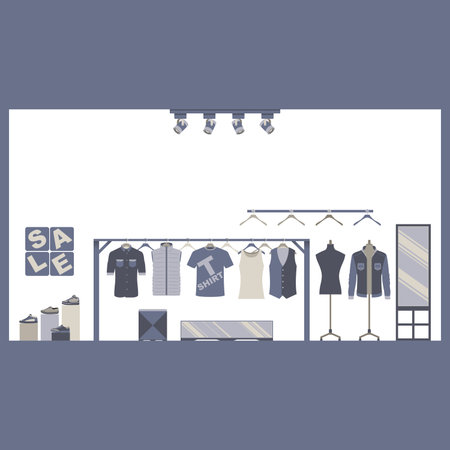 Men Casual Clothing and Shoe Store Vectorのイラスト素材