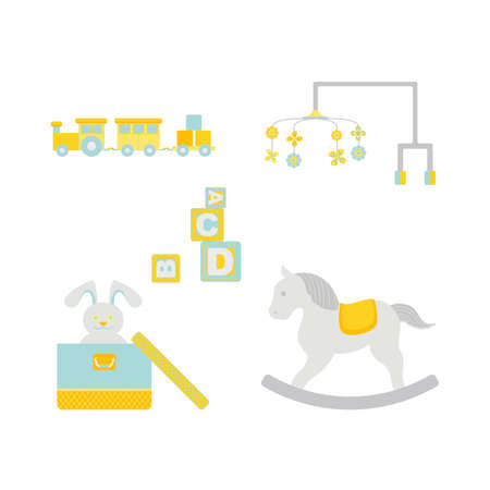 Baby and kid toy. Isolated set on white background.のイラスト素材