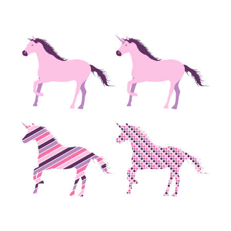 Unicorn and Horse Fantasy Vectorのイラスト素材