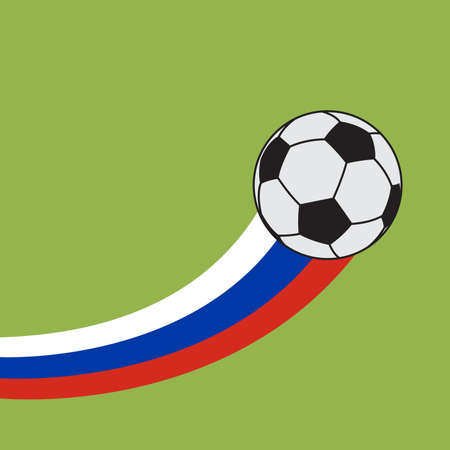 Football and Soccer with Russia Flag Vector and Iconのイラスト素材