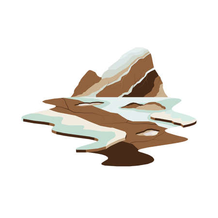Stone Mountain Glacier Lake Landscape Vectorのイラスト素材