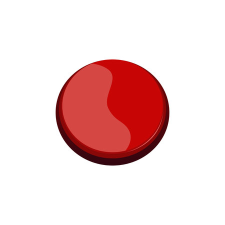 Red Button Vector and Icon for App and Website