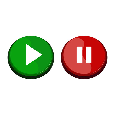 Play and Pause Button Vector and Icon for App and Website