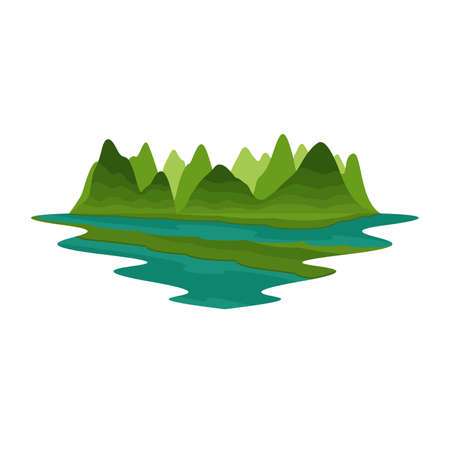 China Mountain and River landscape Vectorのイラスト素材