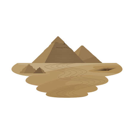 Great Pyramid Ancient Monument Egypt Desert Landscape Vectorのイラスト素材