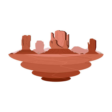 Monument Valley Sandstone Mountain Desert Landscape Vectorのイラスト素材
