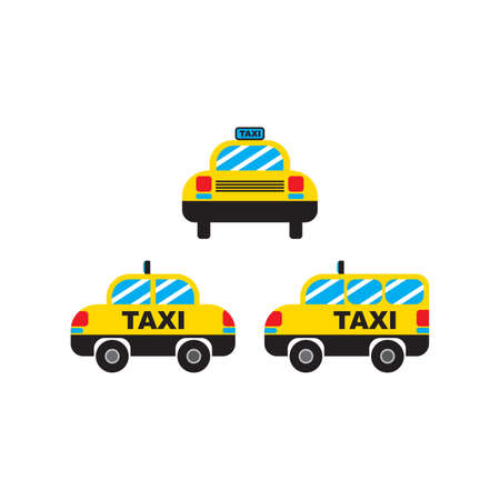 Taxi Transport Car Cab Vector and Icon for App and Website Isolatedのイラスト素材