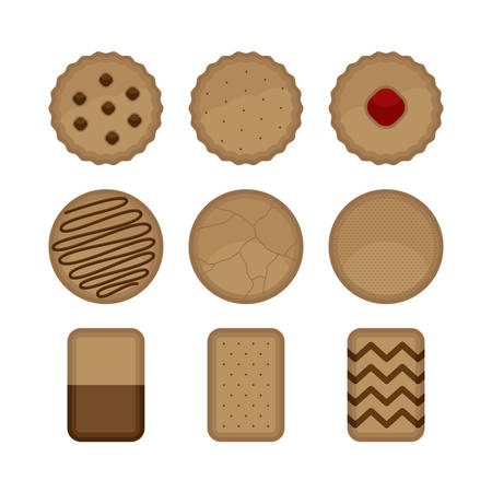 Cookies Biscuit Bakery Sweet Dessert Vector and Iconのイラスト素材