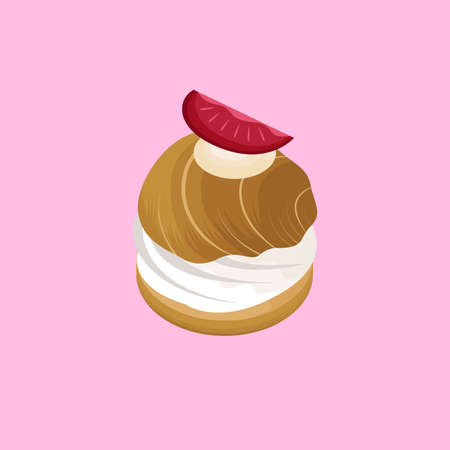 Choux Cream French Bakery Sweet Dessert Vectorのイラスト素材
