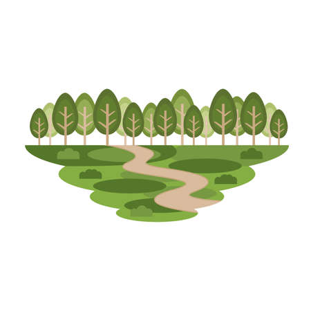 Park Tree Nature Forest Landscape Vectorのイラスト素材