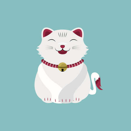 Cat Pet Happy Face Cartoon Mascot Vector and Iconのイラスト素材