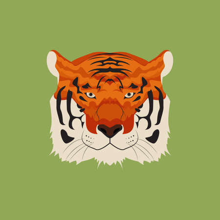 Bengal Tiger Head Vector and Iconのイラスト素材