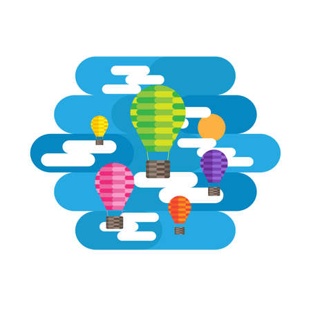 Balloon Festival in the Sky Vector and Iconのイラスト素材
