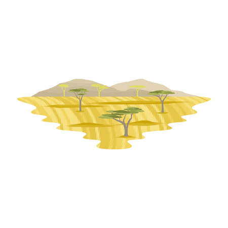 Africa Savanna Glassland Safari Landscape Vectorのイラスト素材