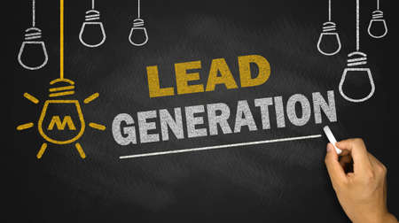 lead generation on blackboard background