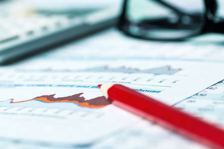 Financial accounting graphs and charts analysisの写真素材