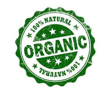 organic stamp on white backgroundの写真素材