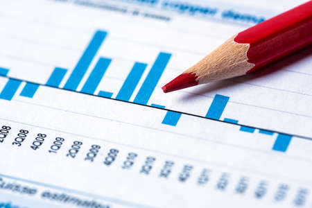 financial accounting analysis concept with graphs and chartsの写真素材