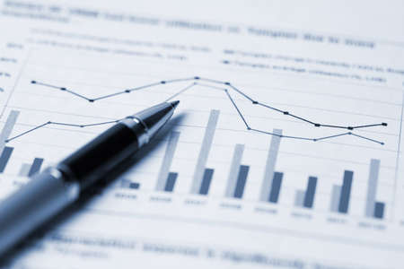 financial accounting concept with graphs and chartsの写真素材