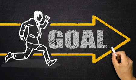 running businessman;goal conceptの写真素材