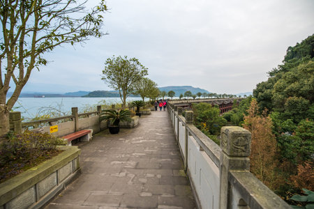 Ancient riverside pathwayの写真素材