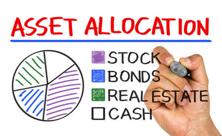 asset allocation concept graph on whiteboardの写真素材