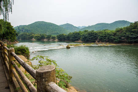 baining river scenery of Huangguoshu waterfalls -Anshun, Guizhou, China.の写真素材