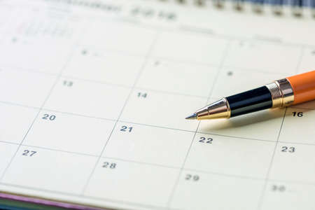 Pen on calendarの写真素材