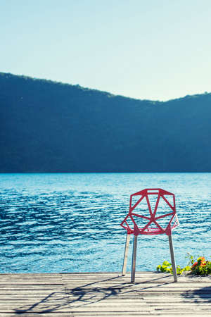 View of Lugu Lake, Yunnan, Chinaの写真素材