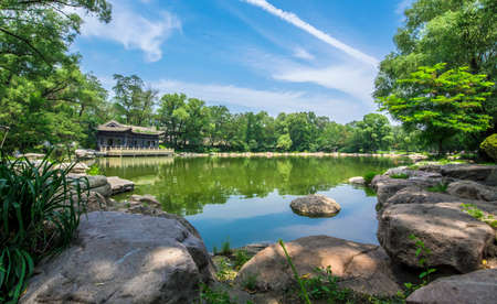 Jinci Memorial Temple. A famous traditional garden near Taiyuan, Shanxi province, Chinaの写真素材