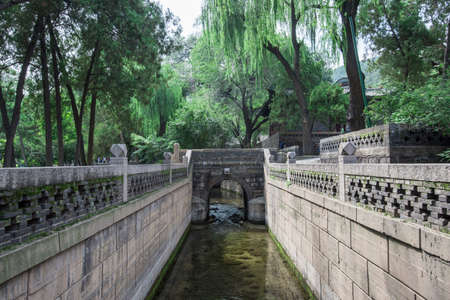 Jinci Memorial Temple. A famous traditional garden near Taiyuan, Shanxi province, Chinaの写真素材