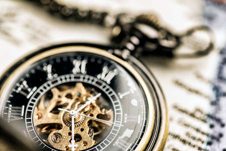 vintage pocket watchの写真素材