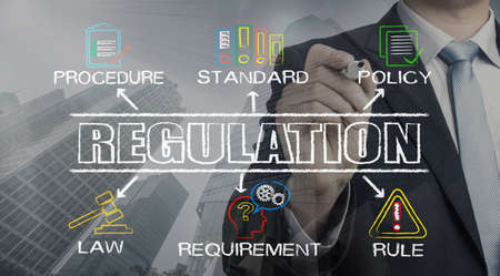 regulation chart with keywords and elementsの写真素材