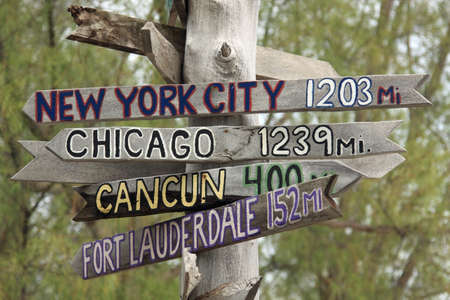 Signpost in Fort Zachary Taylor State Park, Key Westの写真素材