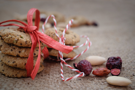 Healthy christmas chia cookiesの写真素材